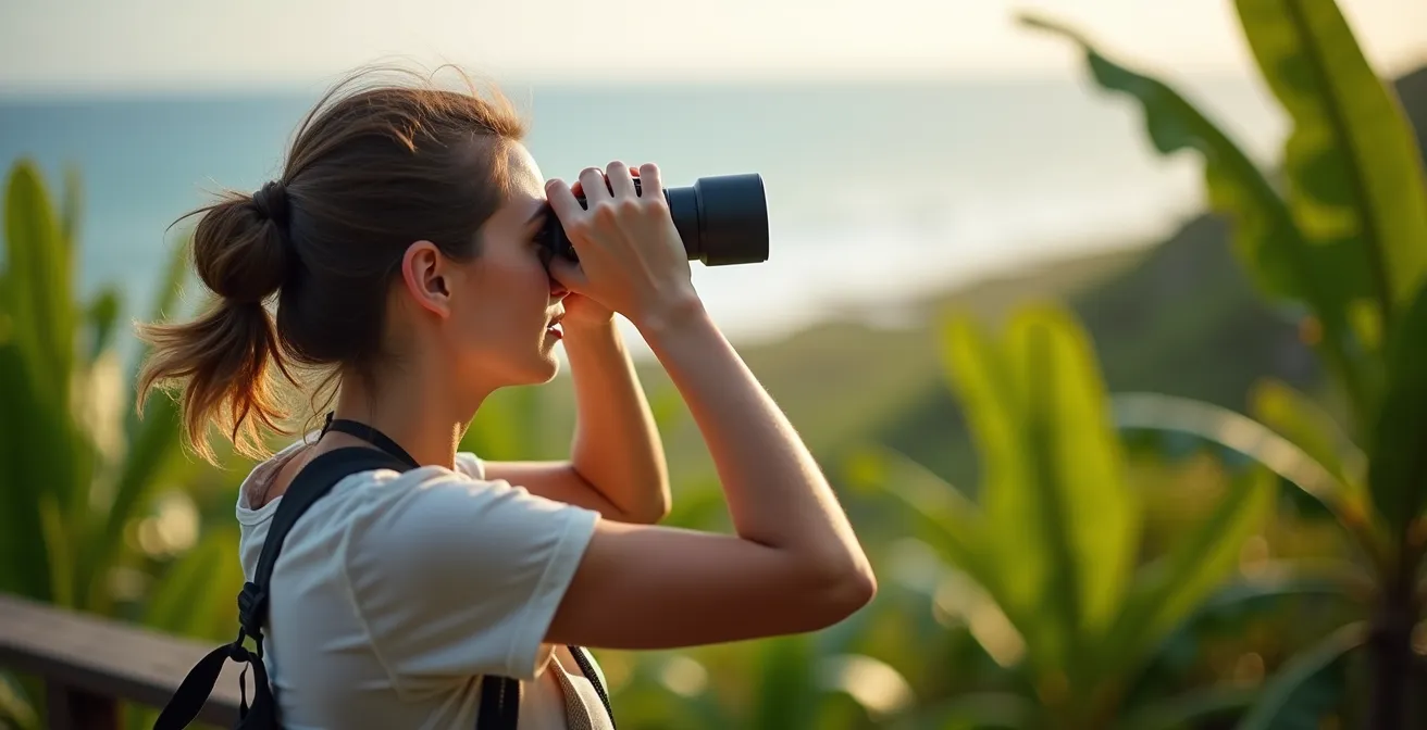 Point d'observation autorisé avec vue sur l'habitat naturel du gecko vert de Manapany à La Réunion