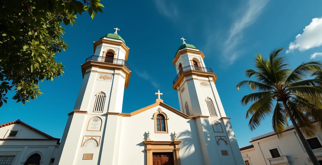 Minaret de la mosquée et clocher de la cathédrale coexistant dans le paysage urbain de Saint-Denis